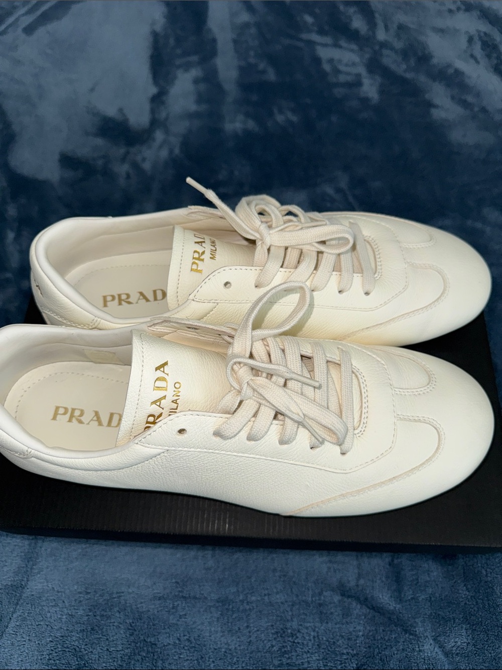 Prada thin leather low top sneaker